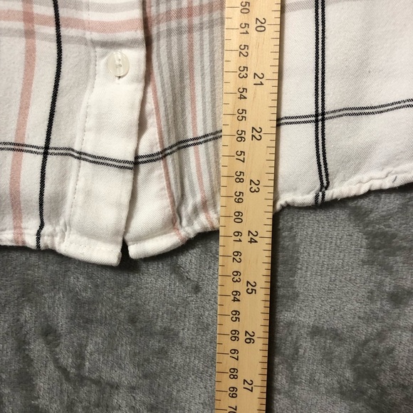 Chico's Women Button Up Shirt Size 2P Plaid Casual Petite Office - Picture 10 of 10